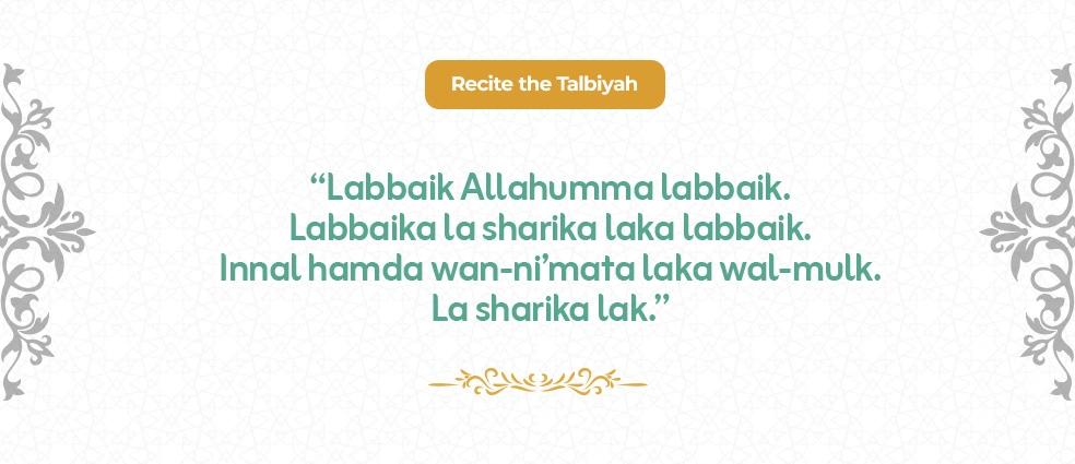 Pilgrims reciting Talbiyah during Ihram on their way to Makkah for Umrah or Hajj