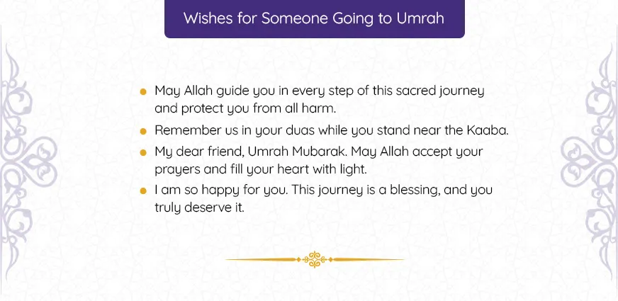 Umrah Mubarak wishes for someone going to Umrah with dua for safe journey, protection and acceptance near Kaaba